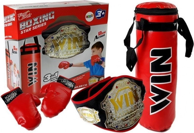 Juego de boxeo con cinturón de campeones para niños