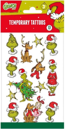 Tatuajes temporales del Grinch – set de diseños