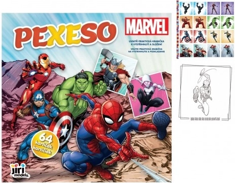 Memorama en cuaderno MARVEL – 64 tarjetas, 21,5 × 21,5 cm
