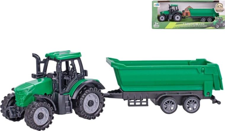 Tractor de plástico con remolque de 18 cm