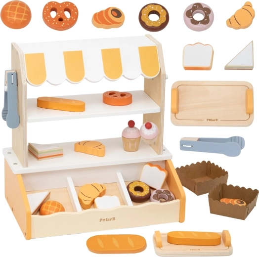 VIGA mini panadería de madera – tienda de pasteles, 16 piezas