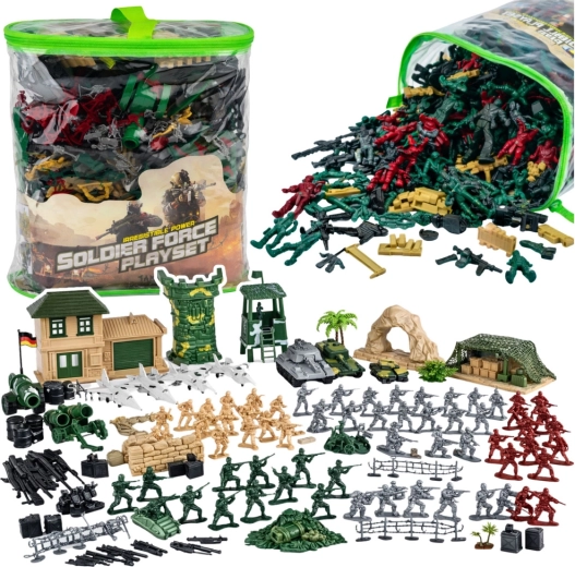 Gran set de juego militar con soldaditos y vehículos: 300 piezas
