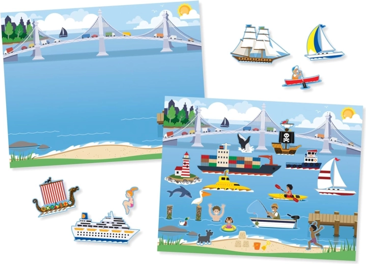 Bloc de pegatinas vehículos – set de pegatinas reutilizables y escenas MELISSA & DOUG