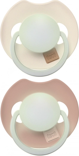 Chupetes dinámicos luminosos Lovi PRIME, silicona, 18m+, 2 uds, Ivory/Blush