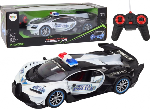 Coche de policía RC 1:12 blanco