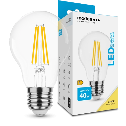 Bombilla LED de filamento Modee Smart Lighting Globe E27 4 W blanco cálido