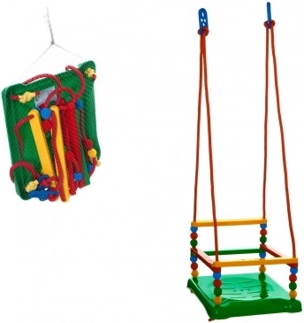 Columpio de plástico con barandilla 35 × 34 cm, capacidad 40 kg