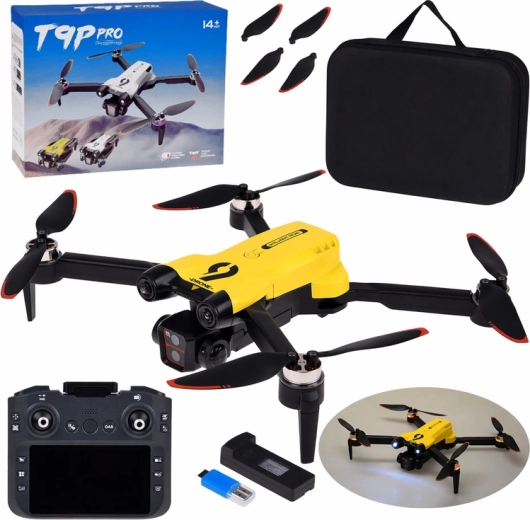 Dron plegable con cámara y control remoto con tarjeta de memoria
