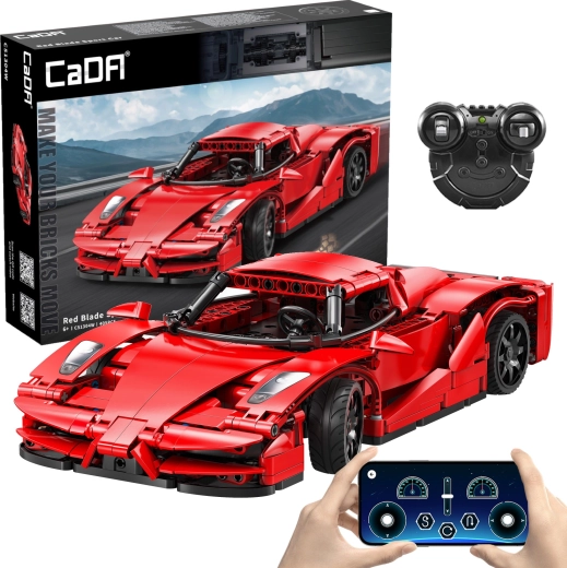 Set de construcción CaDA coche deportivo RC Red Blade, 32 cm, 405 piezas, modo dual