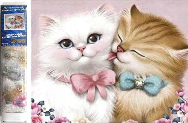 Pintura de diamantes Gatos enamorados 30 × 40 cm