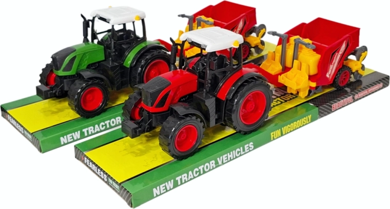 Tractor con esparcidor remolcado