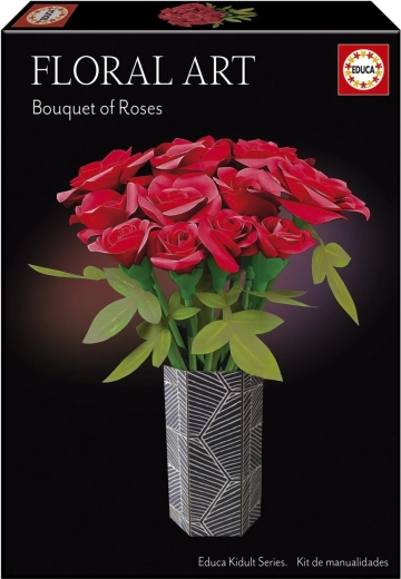 Educa rompecabezas 3D Floral Art: rosas rojas