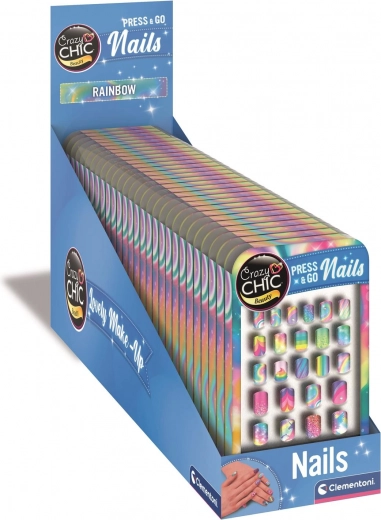 Clementoni Crazy Chic tips de uñas autoadhesivos arcoíris para niños