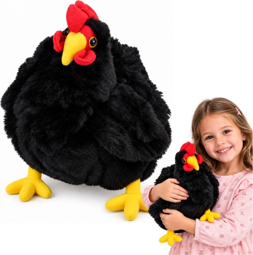 Gallina de peluche negra de 30 cm