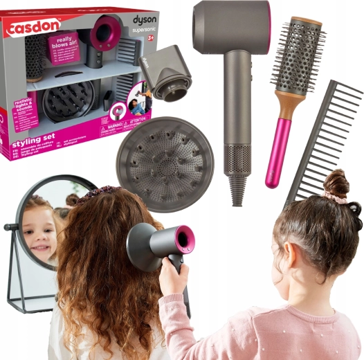 Set de peluquería infantil CASDON dyson supersonic con secador y accesorios
