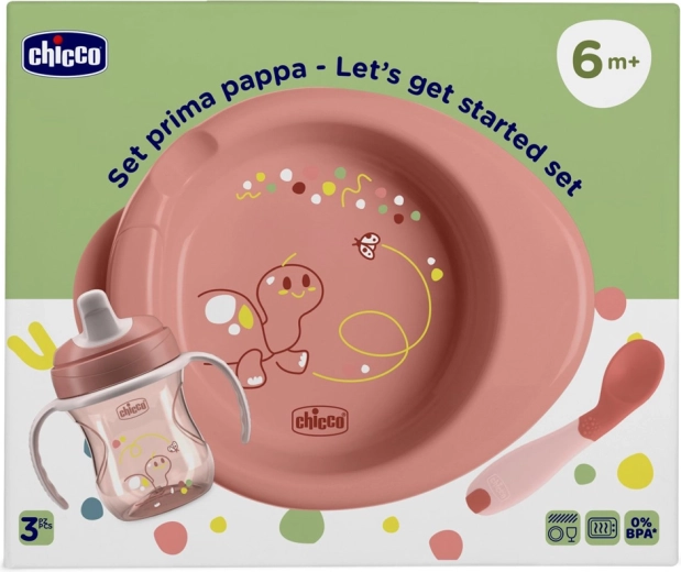 Set de inicio para la alimentación Chicco pink 6 m+