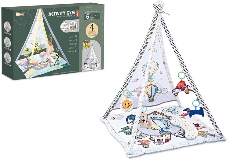 Alfombra infantil con techo y accesorios musicales
