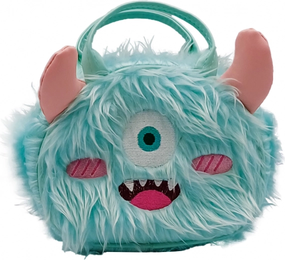 Bolso de peluche Monster turquesa