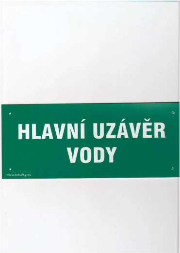 Placa de cierre principal del agua de plástico 210 × 87 mm