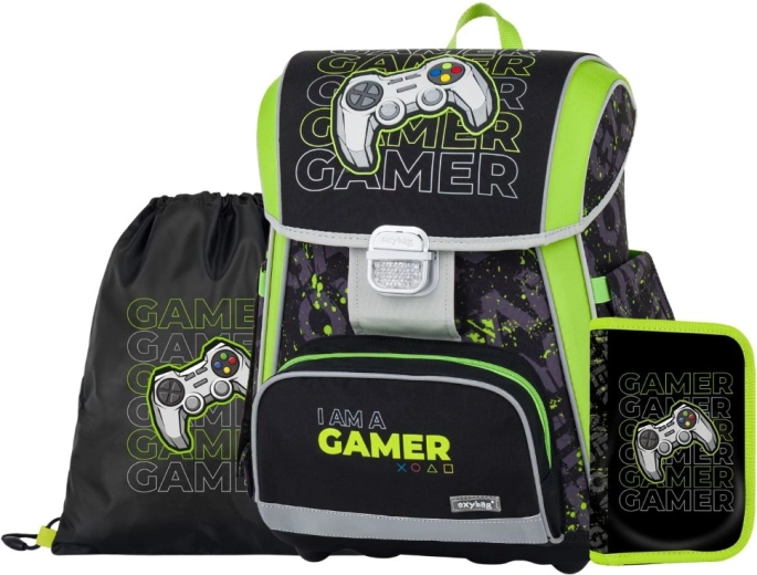 Set escolar Premium Gamer – cartera, bolsa y estuche