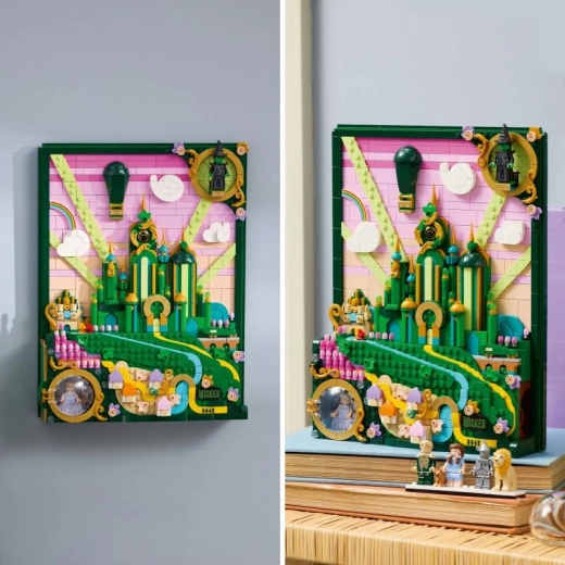 Diorama 3D de la Ciudad Esmeralda para pared o estantería