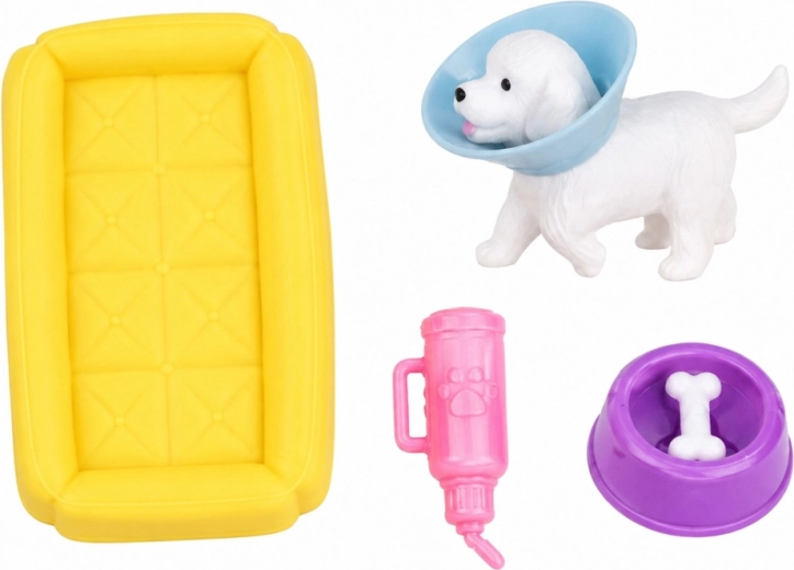 Perrito con collar isabelino para jugar a cuidar