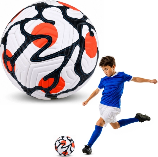 Balón de fútbol de entrenamiento tamaño 5 (aprox. 22 cm) blanco-naranja