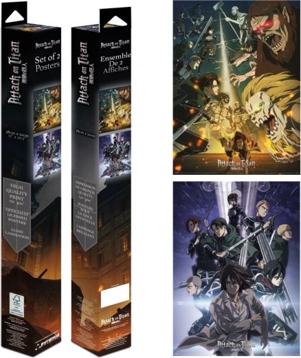 Set de mini pósters Attack on Titan (2 uds., 38 × 52 cm)