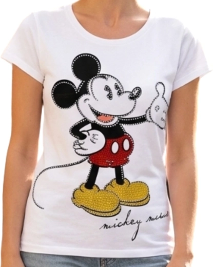 Camiseta blanca de algodón de Mickey