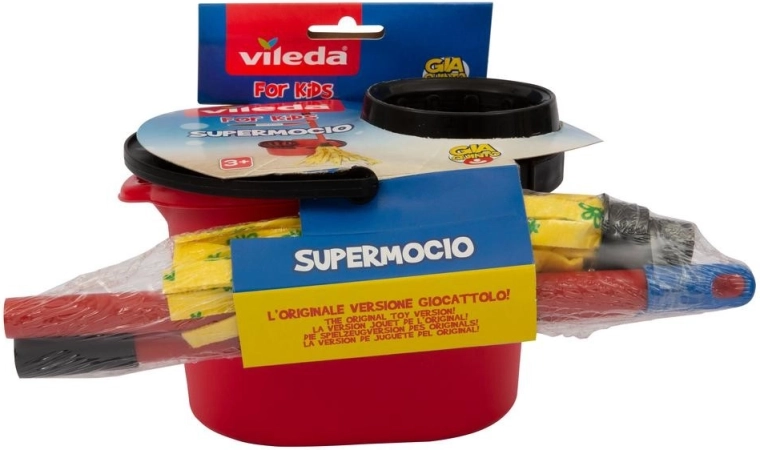 Cubo con fregona Vileda Turbo – set con escurrido giratorio