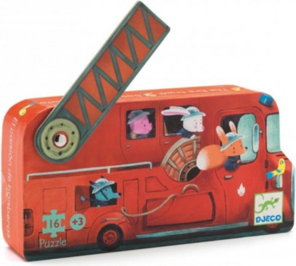DJECO puzzle coche de bomberos 16 piezas