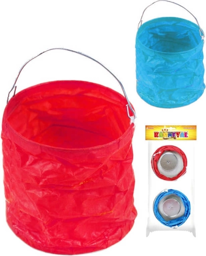 Mini farolillos ovalados de papel arrugado - set de 2 uds.