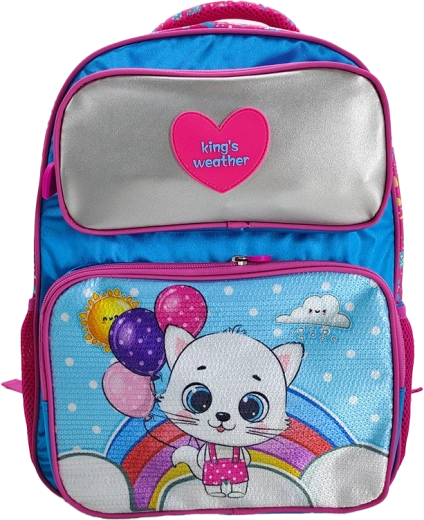Mochila infantil con gatita y globos 40 cm