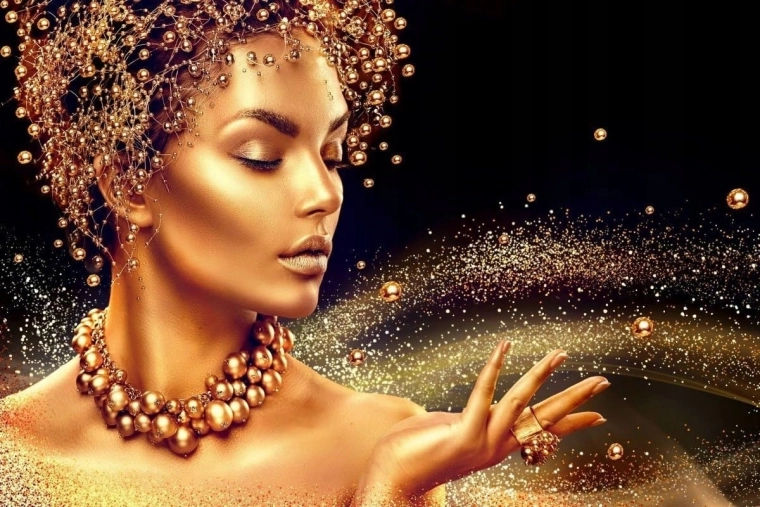 Pintura con diamantes Mujer en polvo mágico 30 × 40 cm