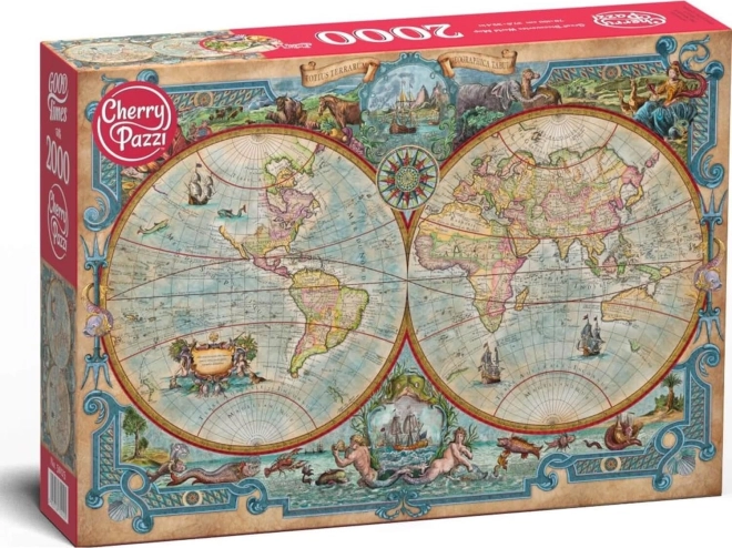 Puzzle CHERRY PAZZI mapa del mundo de los grandes descubrimientos 2000 piezas