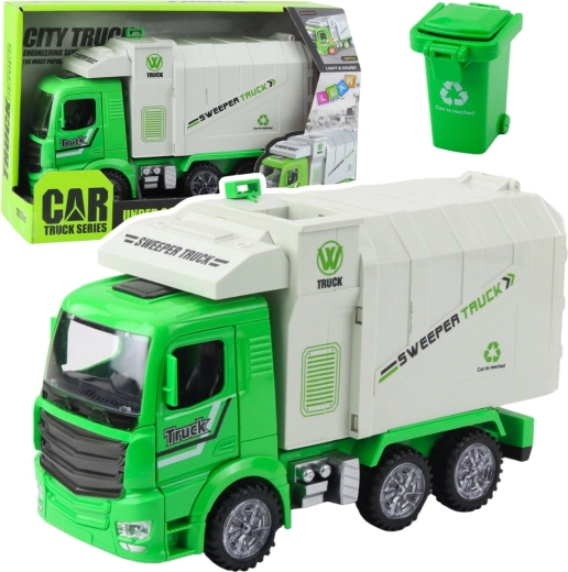 Camión de basura urbano con luces y sonidos – verde