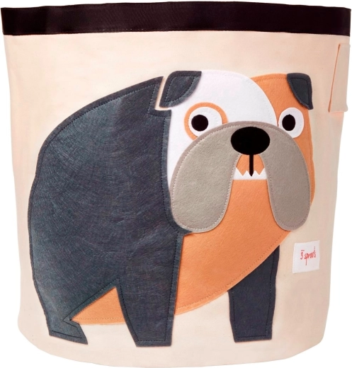 3 Sprouts cesta de almacenamiento para juguetes Bulldog Grey