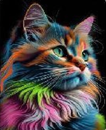 Mosaico de diamantes - Gato en colores