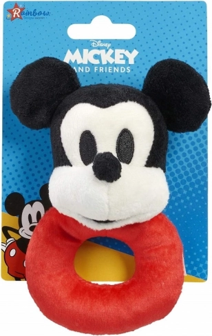 Sonajero de peluche MICKEY MOUSE con anillo