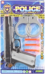 Set de policía con pistola y esposas para niños