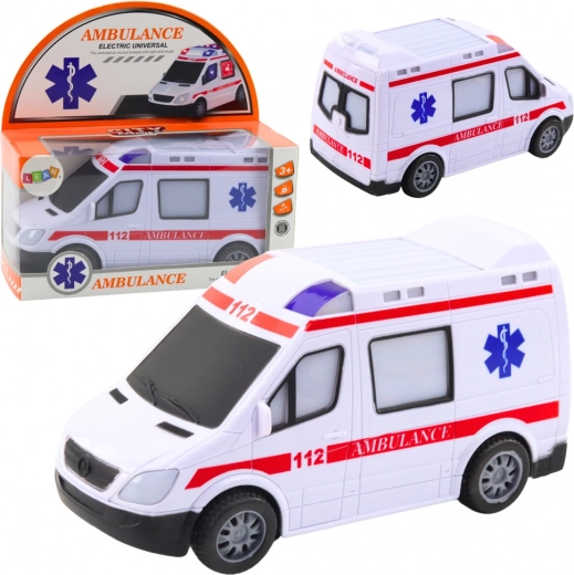 Ambulancia eléctrica infantil a pilas con luces y sonidos