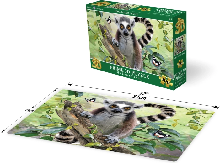Puzzle 3D de lémur de 100 piezas
