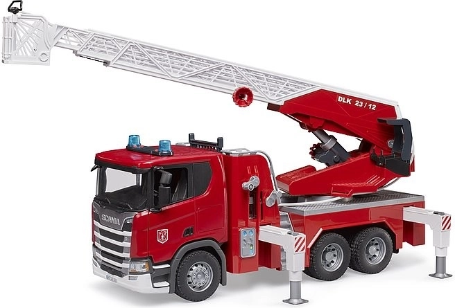 Camión de bomberos infantil Scania con escalera giratoria y cañón de agua