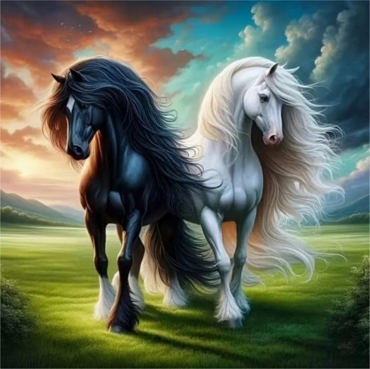 Pintura de diamantes en blanco y negro 30 × 40 cm