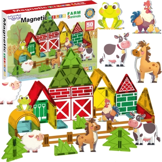 Set de construcción magnético Woopie Granja, 50 piezas