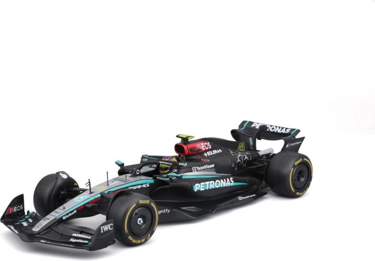 Kit de maqueta Bburago Racing de F1 Mercedes‑AMG Petronas W15 2024 #44 Lewis Hamilton 1:24
