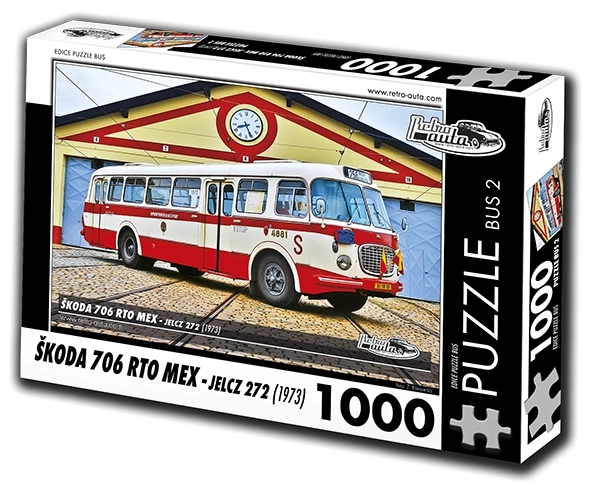 Puzzle RETRO-AUTA Škoda 706 RTO MEX – autobús, 1000 piezas