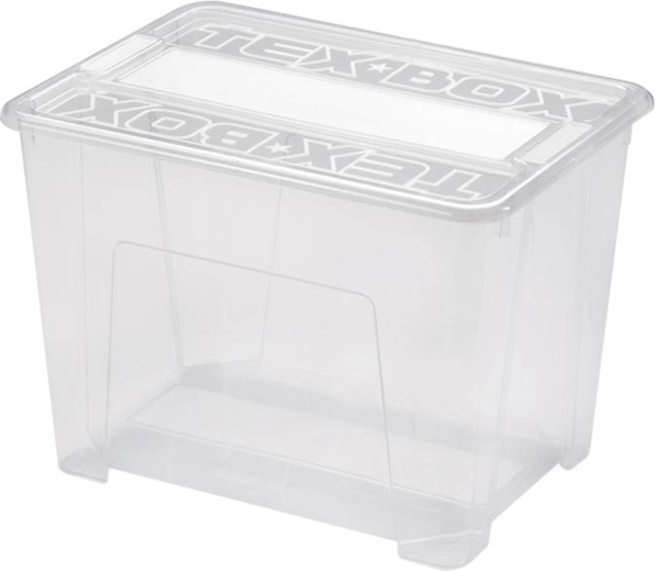 Caja de almacenamiento de plástico con tapa HEIDRUN TexBox 21 l