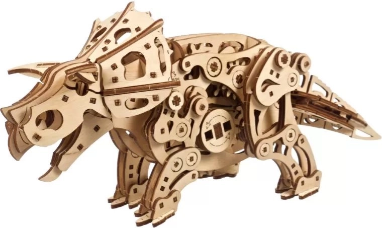 Ugears rompecabezas mecánico 3D de madera TRICERATOPS con propulsión