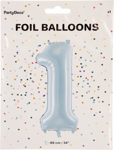 Globo de foil número 1 azul 86 cm